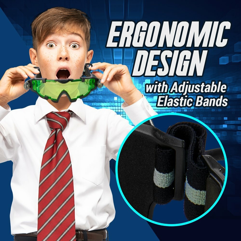 Sticky Lil Fingers Light-up Spy Goggles - Spy Gear for Kids - Play Secret Agent with Protective Adjustable Eyewear Toy that Lights Up in the Dark Plus Invisible Ink Pen Great Gift for Boys and Girls
