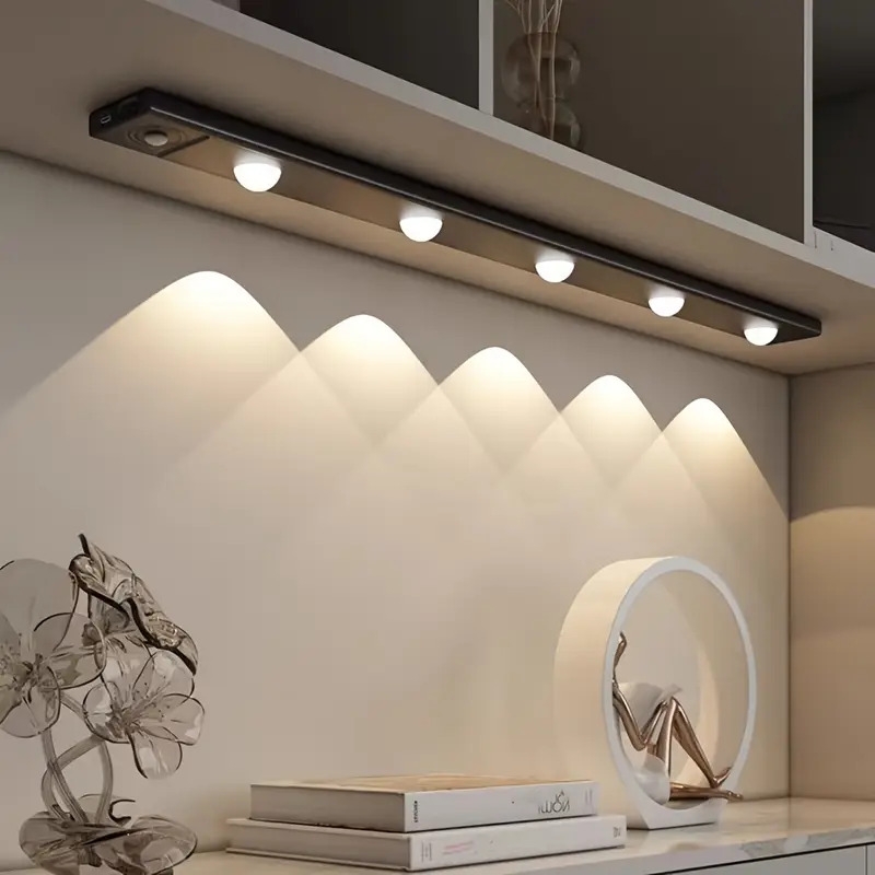 1个现代led感应柜灯,带磁吸usb充电,无线运动检测,超薄纤薄设计,3色可调led,适用于厨房、衣柜、浴室、展示柜的磁吸天花板/墙壁/床头照明——节能智能照明,带运动感应和usb供电操作 商品详情 3