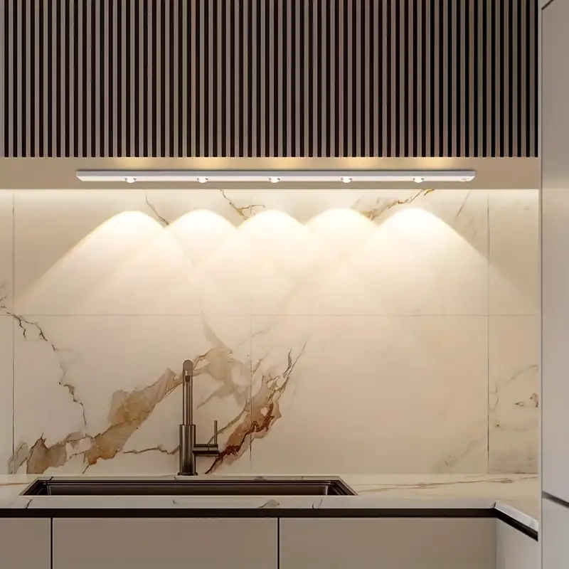 1个现代led感应柜灯,带磁吸usb充电,无线运动检测,超薄纤薄设计,3色可调led,适用于厨房、衣柜、浴室、展示柜的磁吸天花板/墙壁/床头照明——节能智能照明,带运动感应和usb供电操作 商品详情 5