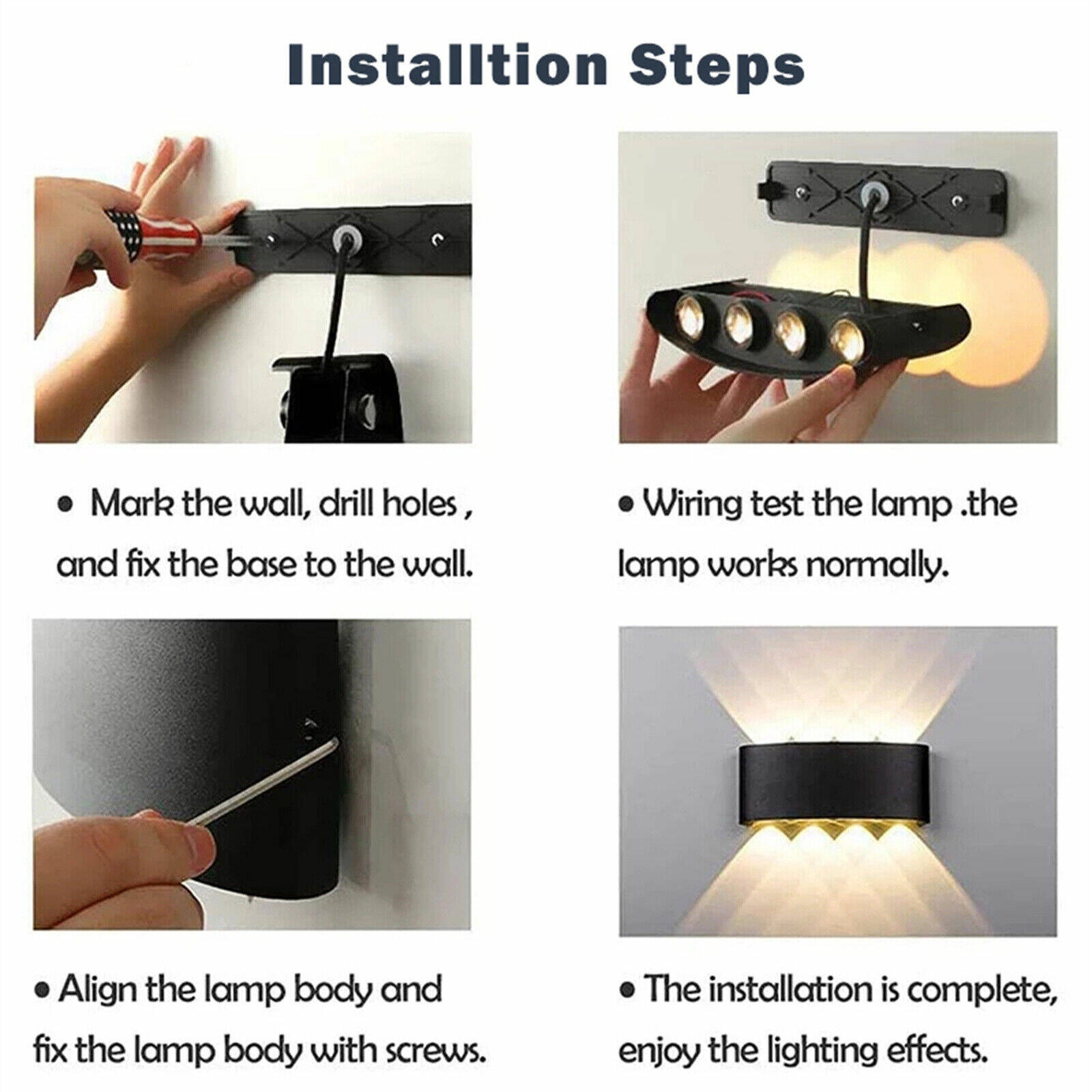 Modern LED Sconce Indoor Outdoor Wall Lamp Garden Corridor Balcony Up Down Light - Picture 11 of 14