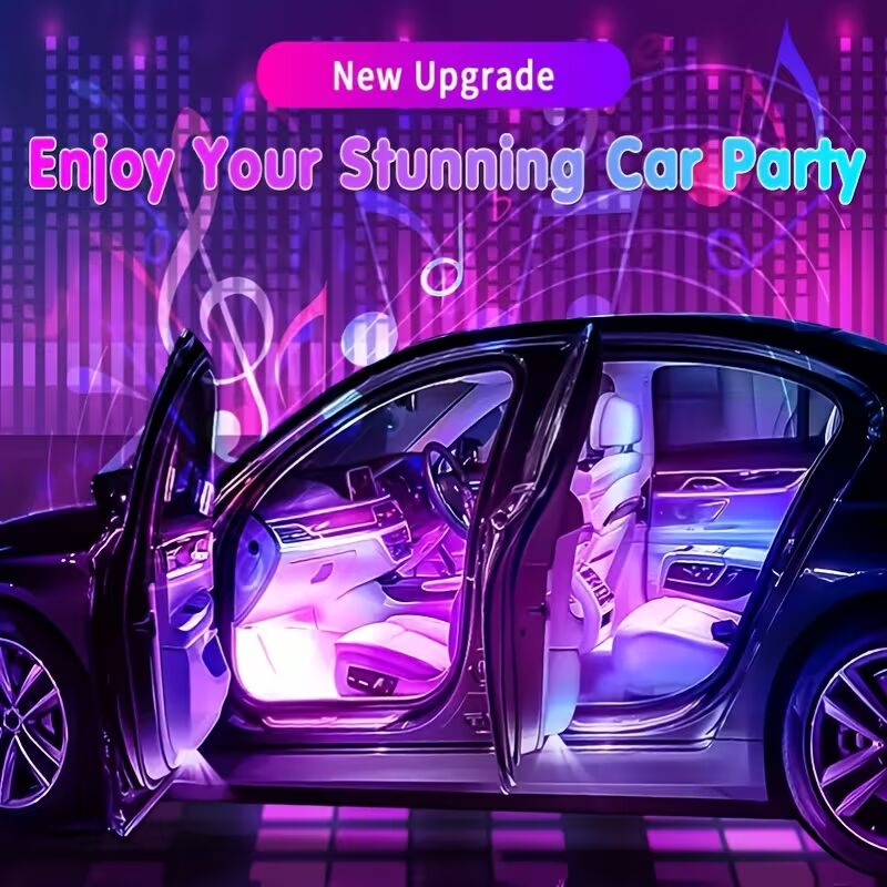 简易安装,汽车高亮度霓虹灯套件,汽车 led 灯条,车内灯、圣诞装饰、usb 霓虹灯配件,氛围灯带、脚部空间霓虹灯套件 商品详情 5