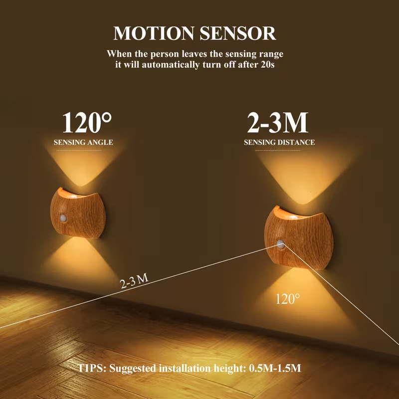 smart led motion sensor night light wireless charged 1200mah battery abs covered polished plastic wall lamp ideal for stairs bedroom cabinet semi embedded installation portable night light rechargeable led light stair lighting modern wall lamp durable plastic cover led lighting Product details 2