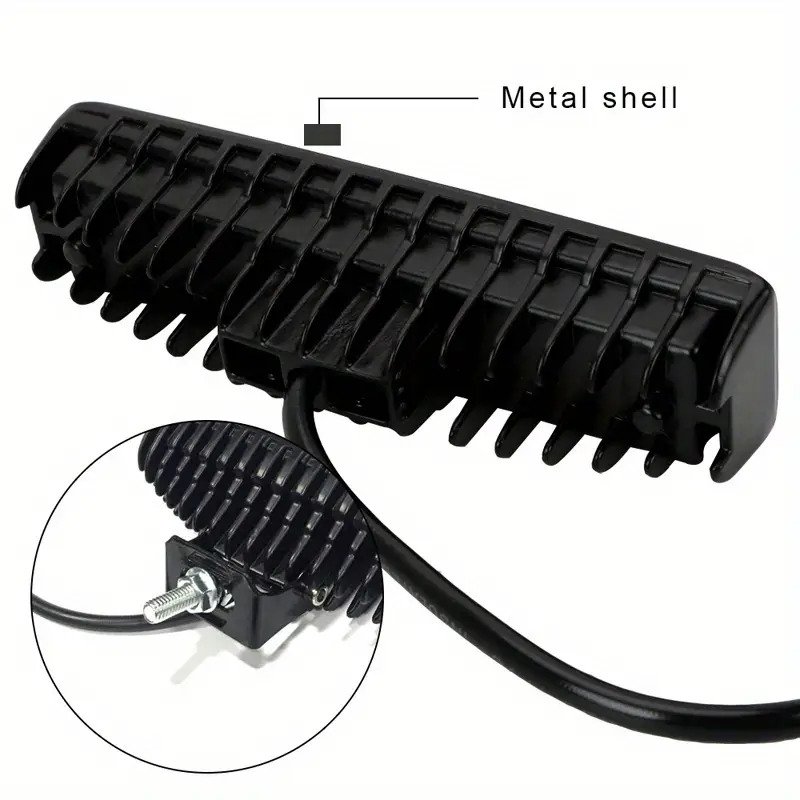 1 pack 12 24v 48w led headlights for trucks motorcycles tractors trailers 1000 1200   high brightness work light with yellow lenses   housing offroad heavy duty vehicle lighting no battery included rugged design diecast aluminum Product details 11