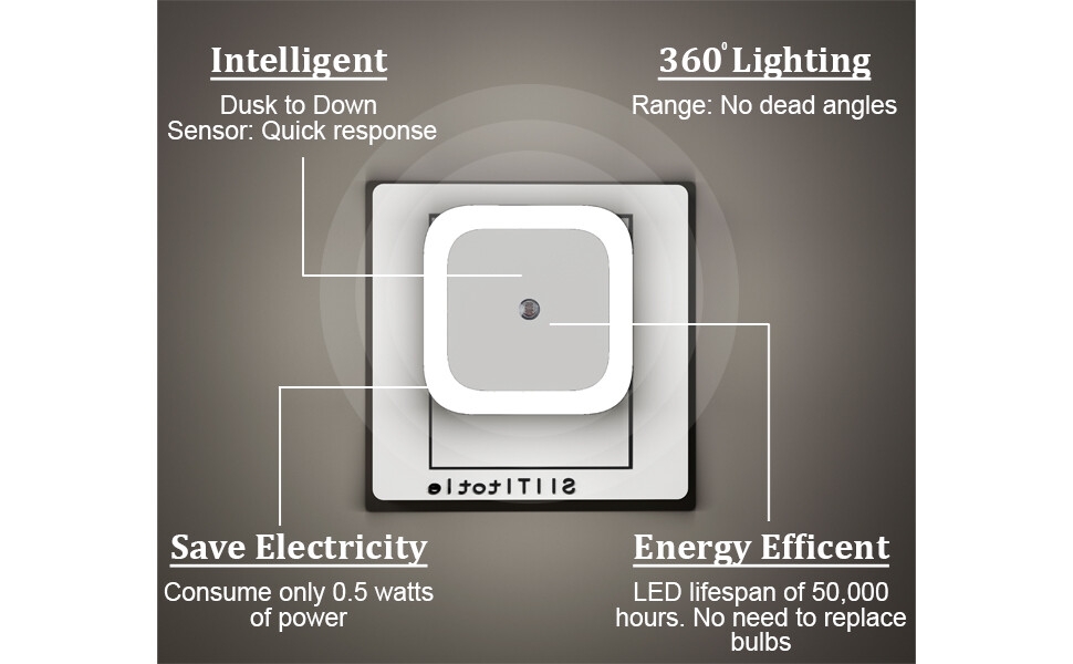SPN-RECPP Smart Night Sensor Light LED Night Light Bulb Automatic Night Light