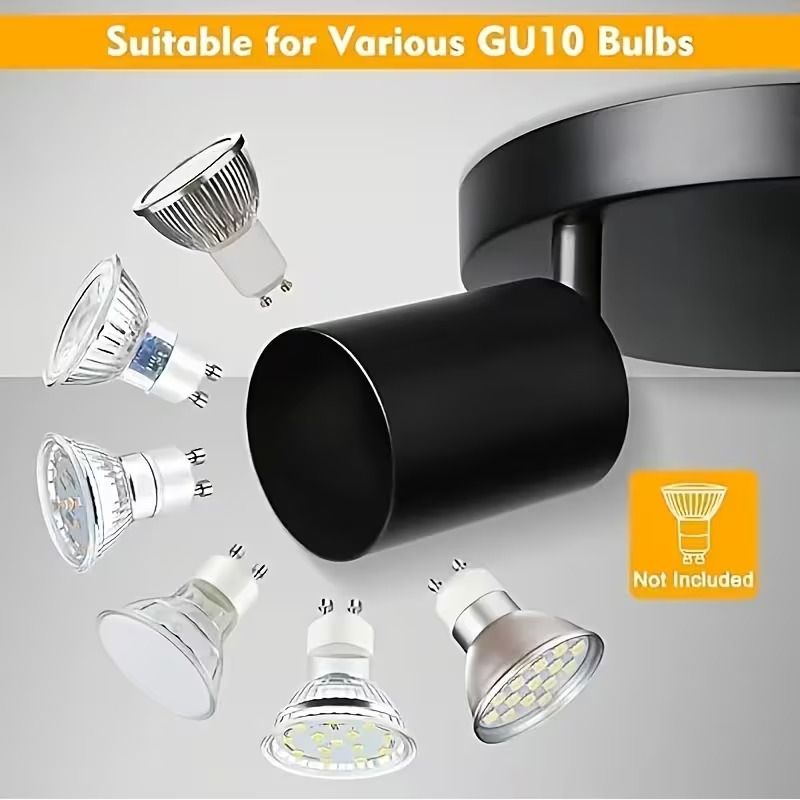 1pc ceiling light 3 head rotatable gu10 ceiling light spotlight bar ceiling light black white modern ceiling light suction light for kitchen bedroom living room bulb not included Product details 1