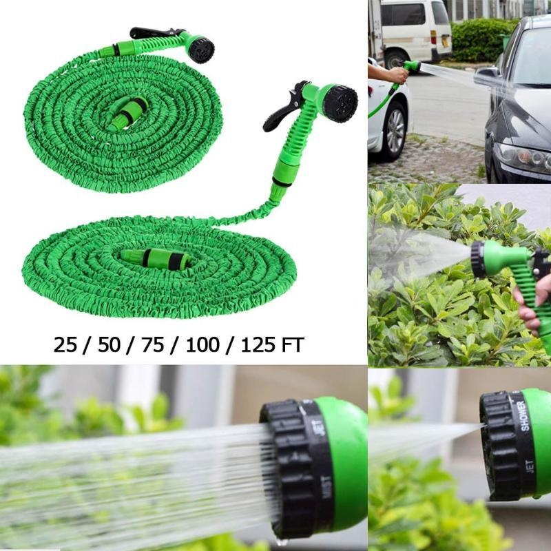 Tuyau d'arrosage flexible magique extensible à arroser avec pistolet de pulvérisation tuyaux de tuyau d'eau de voiture de jardin arrosant 25-200FT