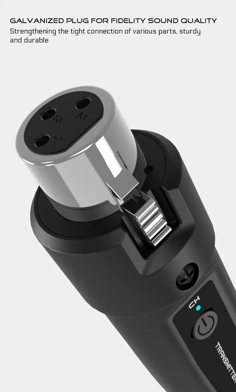 xlr adapter system wireless microphone transmitter receiver system for dynamic microphone guitar audio mixer pa system wireless function of transmitter Product details 7