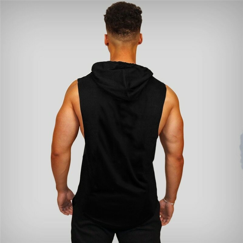 pull a capuche sans manche homme