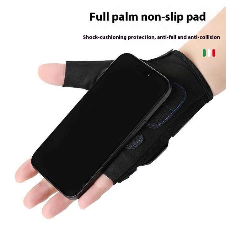 男士半指赛车骑行手套夏季运动手套耐磨外壳防滑防护防摔触摸屏