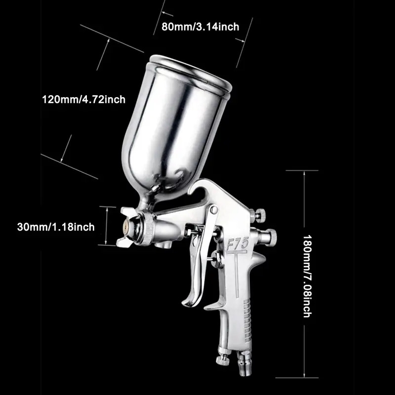 400ml spray gun professional pneumatic airbrush sprayer alloy painting atomizer tool with hopper for painting cars details 6