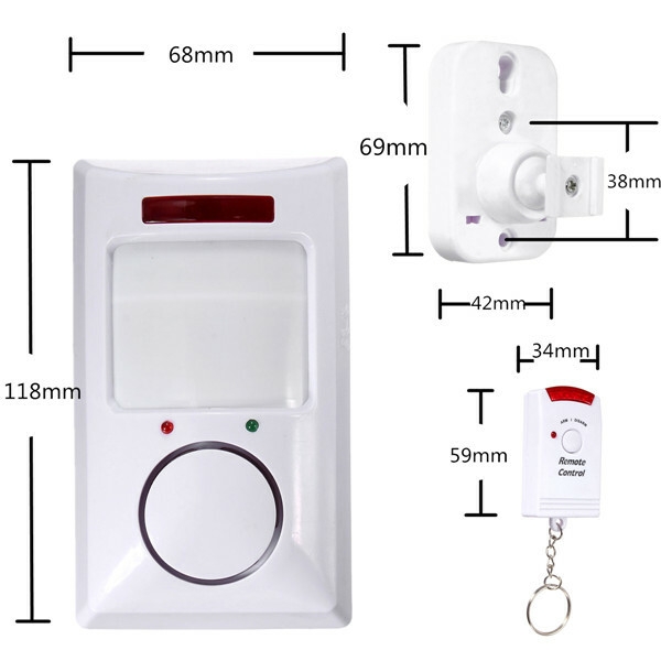 Détecteur de mouvement sans fil alarme infrarouge détecteur infrarouge 2 télécommande