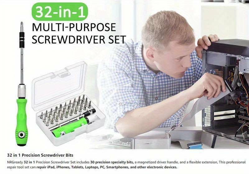 Ensemble Doutils De Tournevis De Précision 32 En 1, Mini Kit Doutils De Réparation Avec Étui En Plastique, Accessoire De Tournevis Avec Poignée Antidérapante, Poteau Réglable, Outils De Réparation De Travail Magnétiques Pour Lélectronique, Ordinateur Portable, PC, Téléphone Portable détails 7