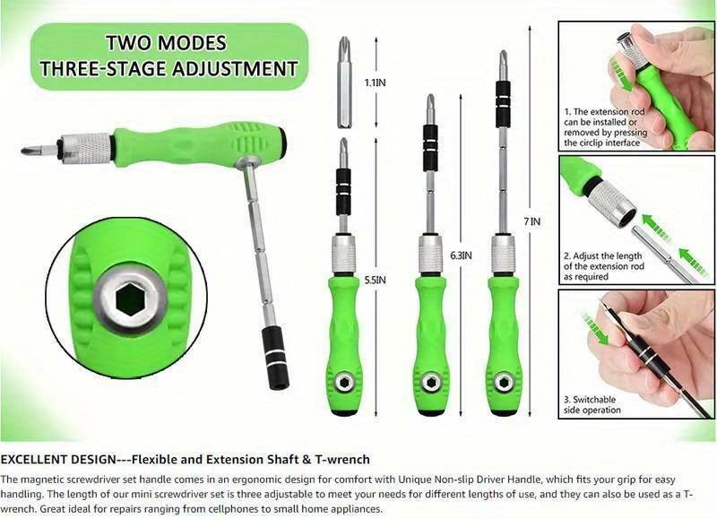 Ensemble Doutils De Tournevis De Précision 32 En 1, Mini Kit Doutils De Réparation Avec Étui En Plastique, Accessoire De Tournevis Avec Poignée Antidérapante, Poteau Réglable, Outils De Réparation De Travail Magnétiques Pour Lélectronique, Ordinateur Portable, PC, Téléphone Portable détails 2