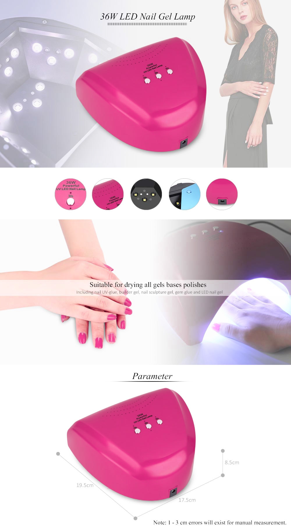 36W LED Manicure Tool Fully Automatic Induction Nail Gel Lamp 36W LED Manicure Tool Fully Automatic Induction Nail Gel Lamp