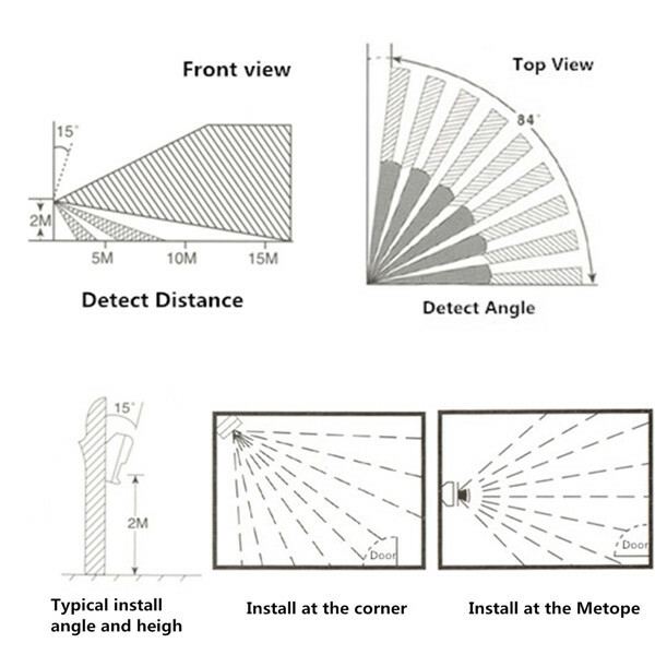 Détecteur de mouvement sans fil alarme infrarouge détecteur infrarouge 2 télécommande