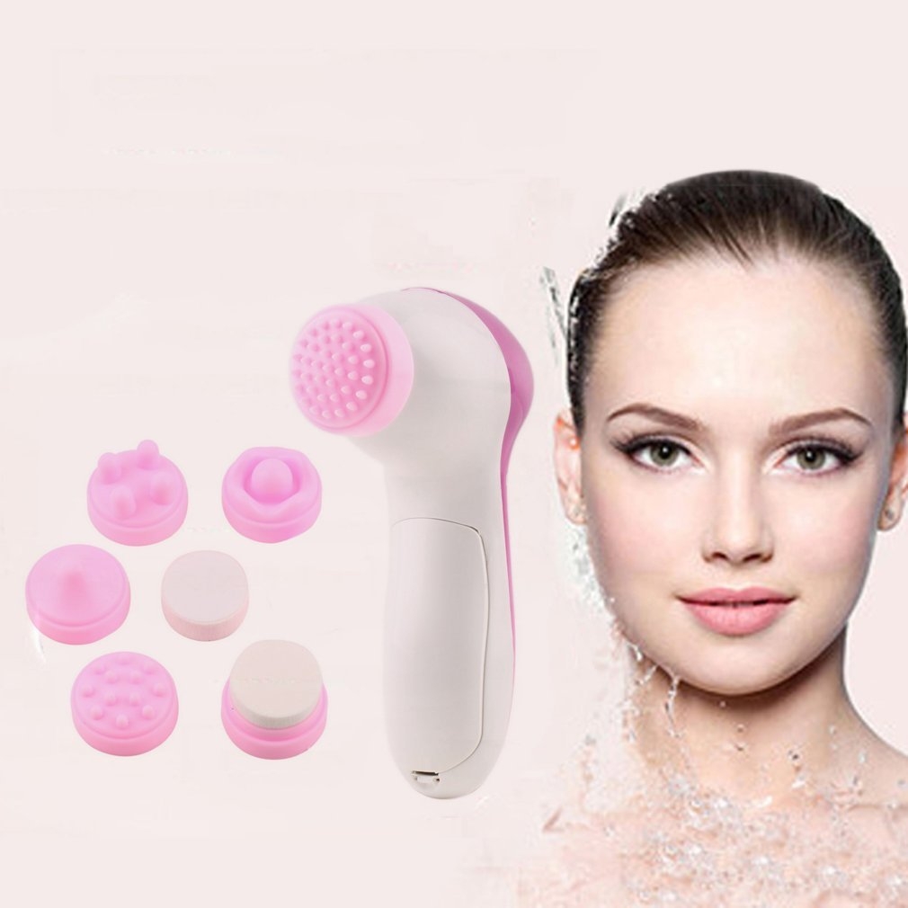 Generic brosse visage electrique - 5 en 1 - rose / blanc - prix pas