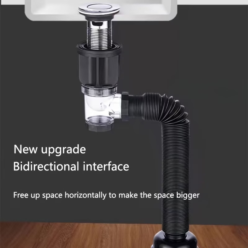 ensemble de pièces de drain - drain rétractable anti-odeur, taille réglable, en plastique, fonctionne électricité - facile à installer, de place, désodorisant, pour et de bain Détails du produit 2