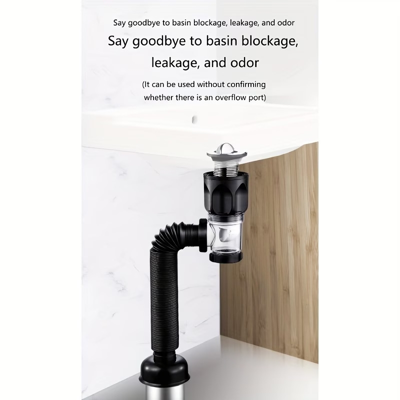 ensemble de pièces de drain - drain rétractable anti-odeur, taille réglable, en plastique, fonctionne électricité - facile à installer, de place, désodorisant, pour et de bain Détails du produit 4