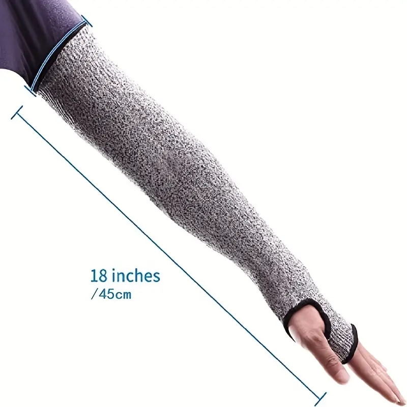 1 pair cut resistant sleeves with thumb hole arm protection bite proof for thin skin anti abrasion safety arm guard for garden kitchen details 2