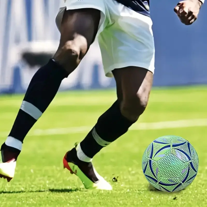 anti slip luminous soccer ball night training football for indoor and outdoor grass training competition for stocking stuffers 3