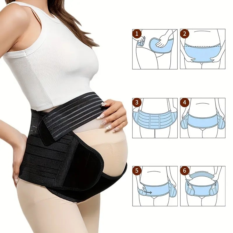 pregnancy   bands 3 in 1 pregnancy support belt for pregnancy back pelvic hip pain pregnancy with ab support xl fit ab 35 4 black details 3