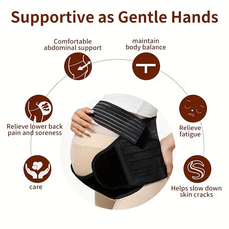pregnancy   bands 3 in 1 pregnancy support belt for pregnancy back pelvic hip pain pregnancy with ab support xl fit ab 35 4 black details 5