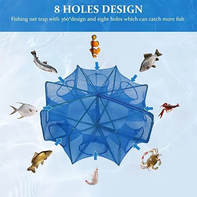 with this portable foldable nylon mesh fishing net   shrimp crab and lobster 1