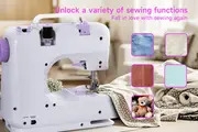 portable electric sewing   with 12 stitches patterns adjustable speed overlock multifunctional home sewing machine parents beginners hobbyists lightweight     repair diy crafting details 3