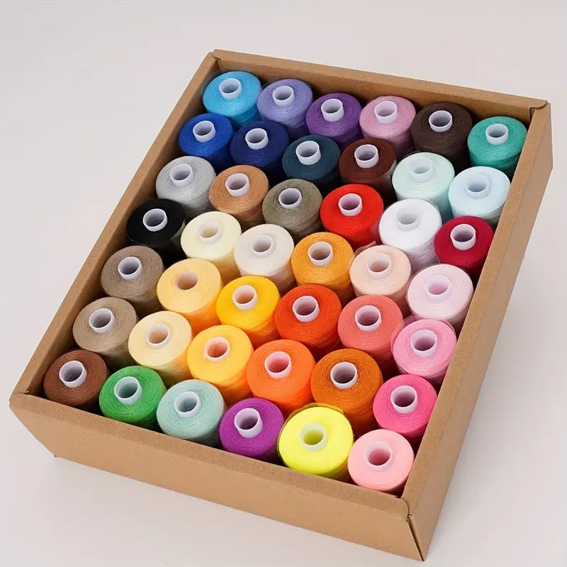 42 colors sewing thread set 1000 yards per polyester thread popular colors sewing threads for hand machine sewing diy sewing accessories details 1