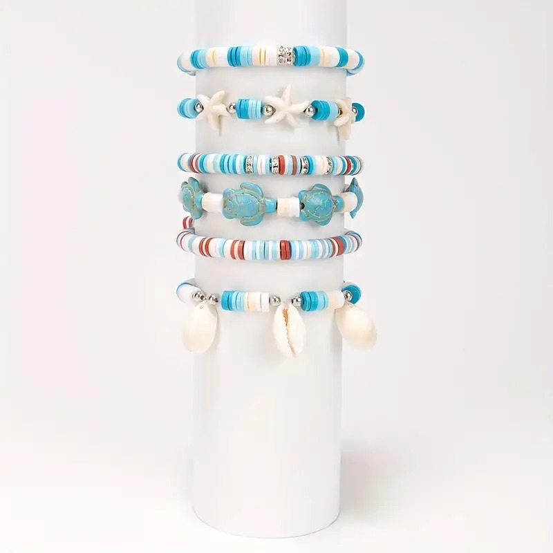 2000颗海洋度假珠子套装 - 绿松石、海龟壳和海星黏土珠 diy 友谊手链及珠宝制作 详情 3