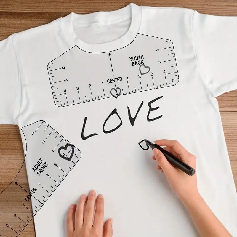 8pcs t shirt ruler guide perfectly   vinyl designs for heat press sublimation Product details 5