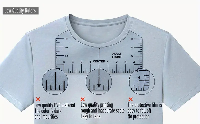 8pcs t shirt ruler guide perfectly   vinyl designs for heat press sublimation Product details 4