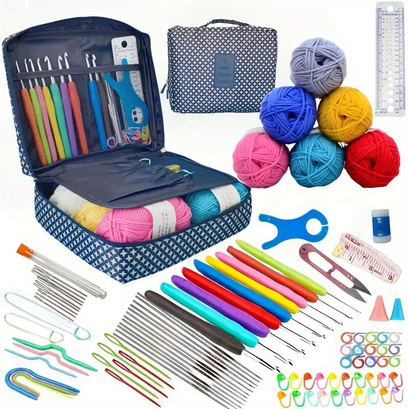 95pcs set yarn crochet kits crochet hooks ergonomic   for beginners and experienced crochet hook lovers details 3