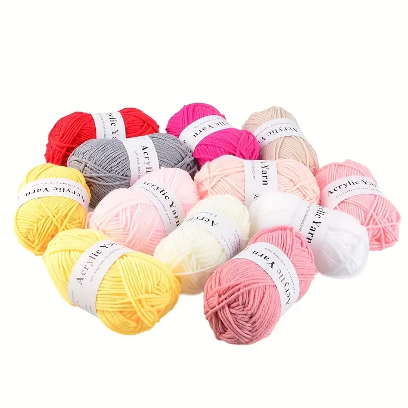 12 24 53pcs hand knitting acrylic yarn crocheting line for sweater scarf hat diy handmade amugrumi thread details 7