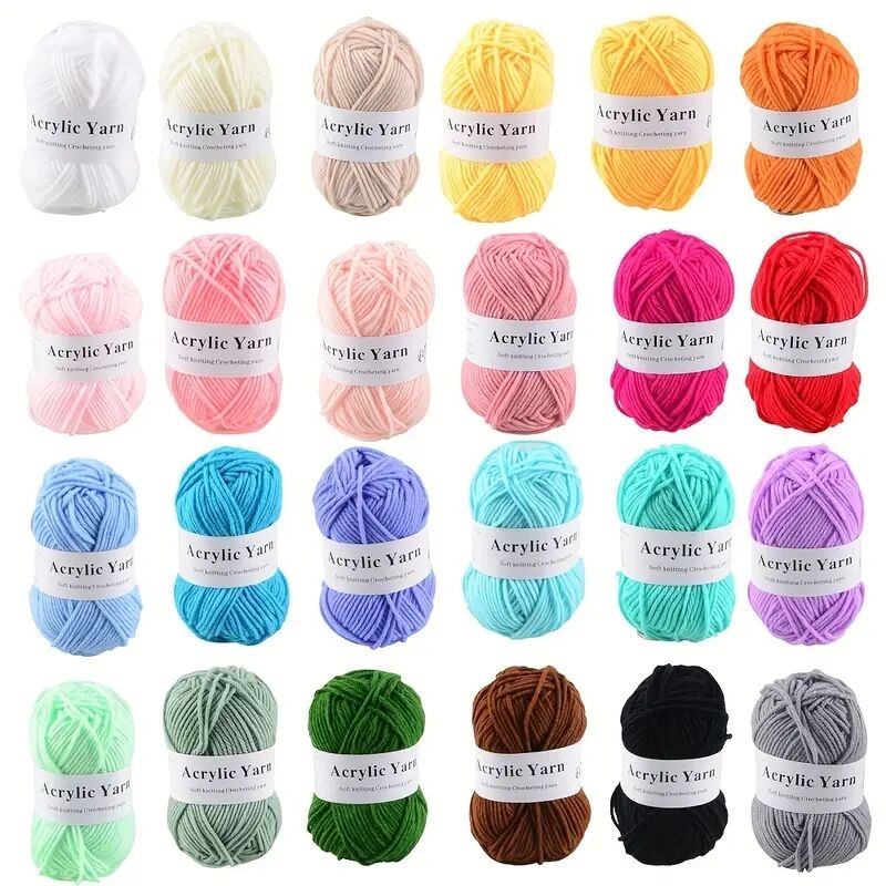 12 24 53pcs hand knitting acrylic yarn crocheting line for sweater scarf hat diy handmade amugrumi thread details 0