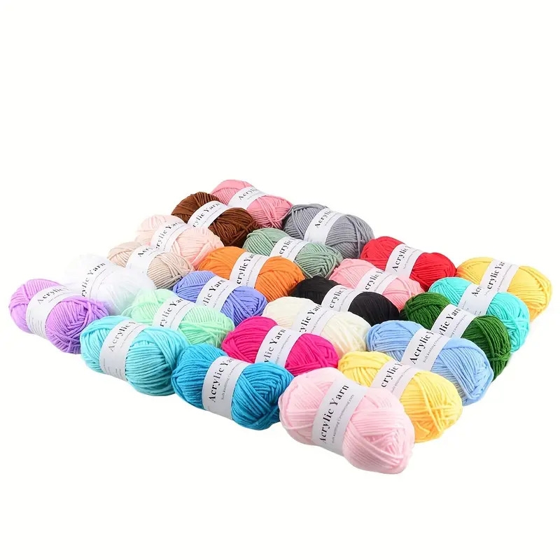 12 24 53pcs hand knitting acrylic yarn crocheting line for sweater scarf hat diy handmade amugrumi thread details 2