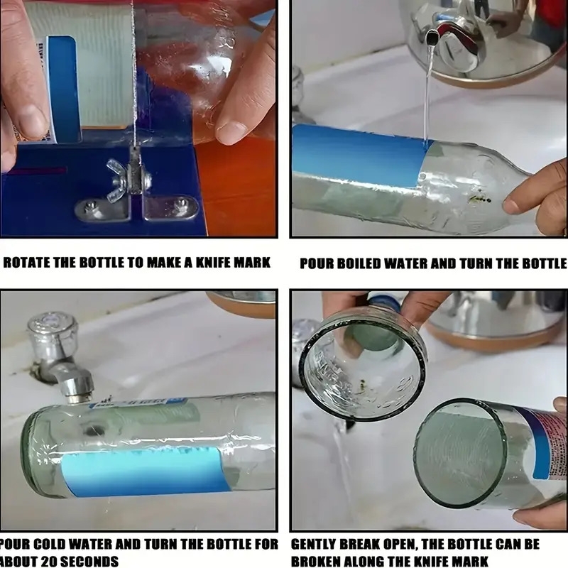 diy glass bottle cutter kit sharp carbide blade manual craft tool for wine bottles more glass bottle cutter diy kit sharp hard alloy cutting head details 5