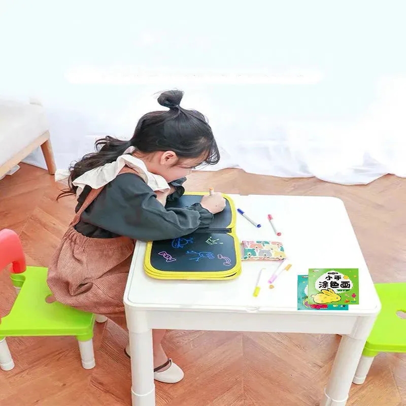 wholesale Childrens Chalkboard Easel Set: Portable Erasable Drawing Board with Magic Pen, Chalk, and Coloring Book - Lightweight for Daily Use