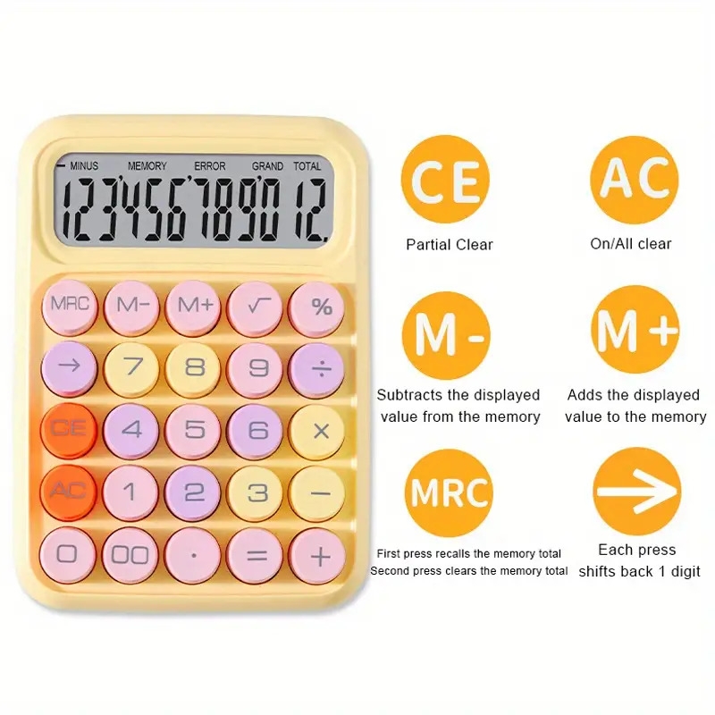 1pc   calculator aesthetic calculator desktop   with large lcd display calculator   calculator office or school flexible keyboard calculator shipment without battery details 3