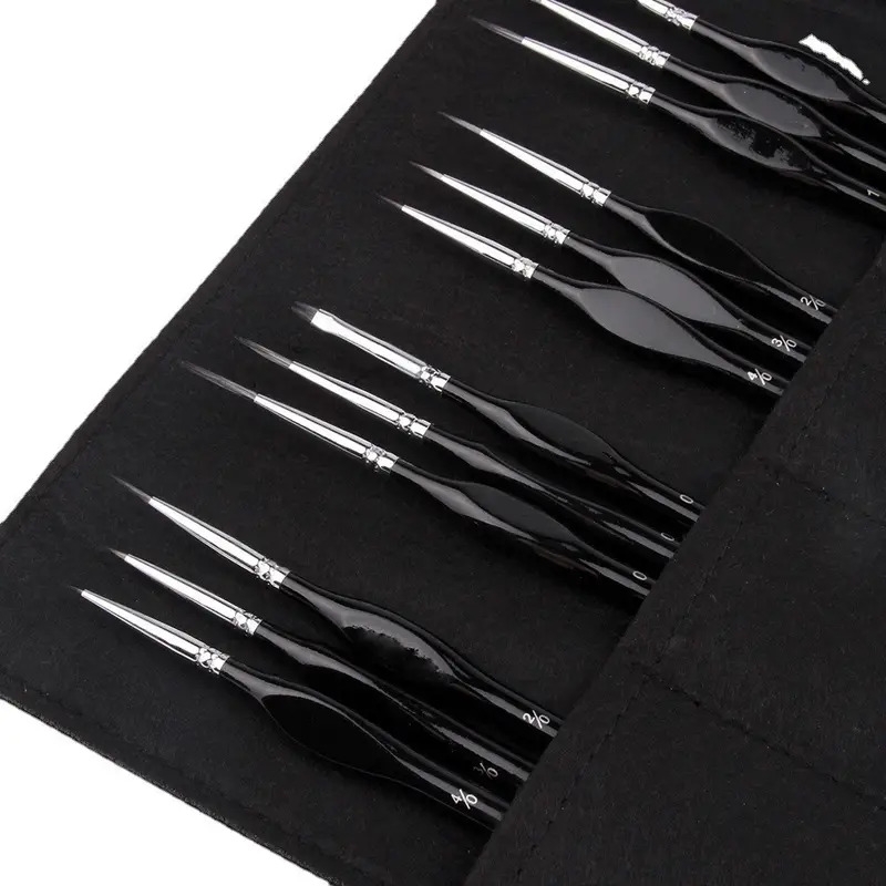 micro detail paint brush set 15pcs miniature painting brushes for fine detailing art painting watercolor oil acrylic face   models rock painting details 5