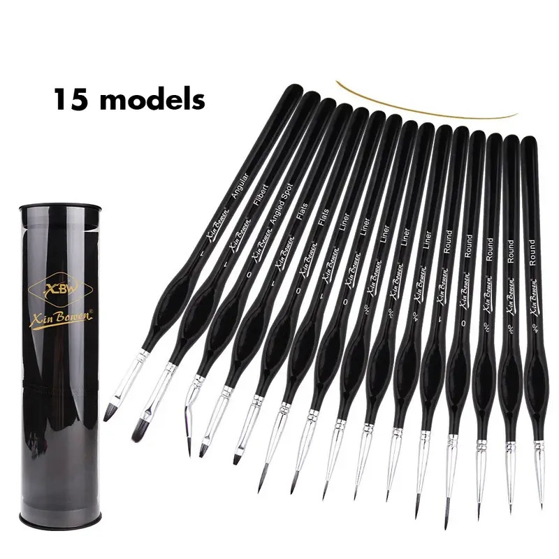 micro detail paint brush set 15pcs miniature painting brushes for fine detailing art painting watercolor oil acrylic face   models rock painting details 6
