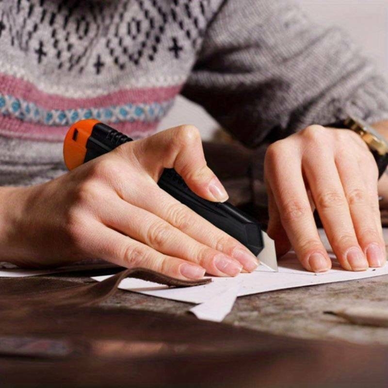 1pc couteau utilitaire, coupe rétractable pour cartons, cartons et boîtes, rasoir avec lame tranchante lisse, parfait pour le bureau et la maison détails 3