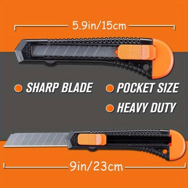 1pc couteau utilitaire, coupe rétractable pour cartons, cartons et boîtes, rasoir avec lame tranchante lisse, parfait pour le bureau et la maison détails 0