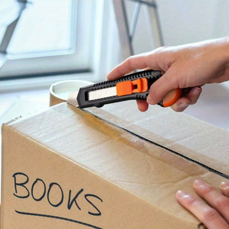 1pc couteau utilitaire, coupe rétractable pour cartons, cartons et boîtes, rasoir avec lame tranchante lisse, parfait pour le bureau et la maison détails 5
