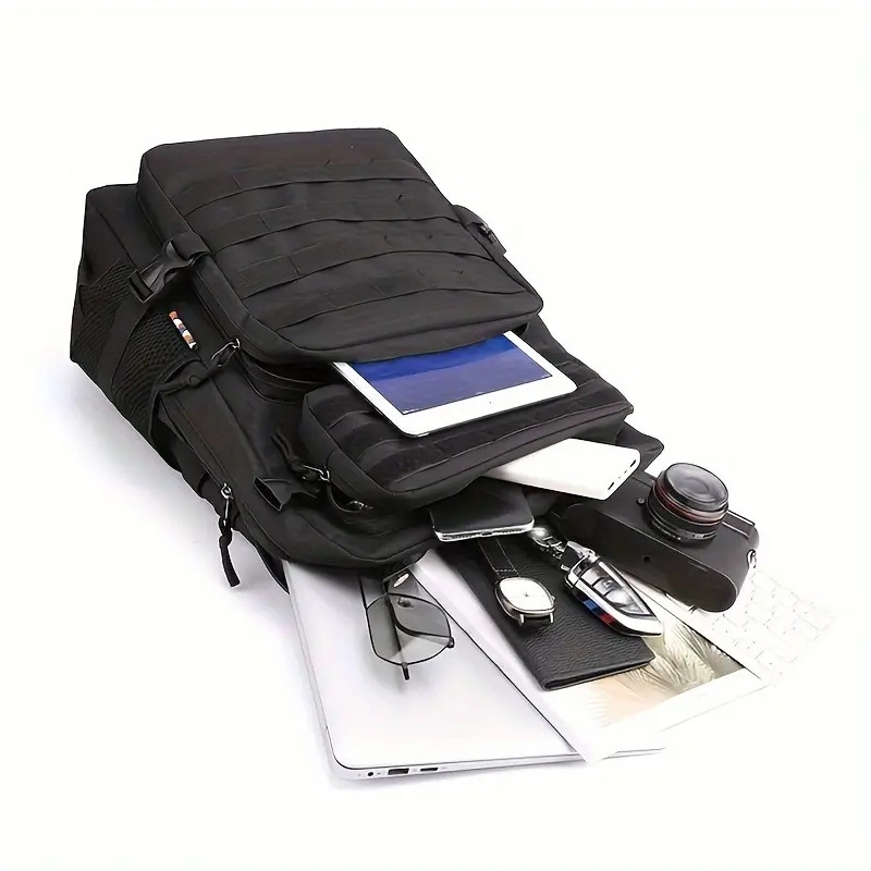 durable   backpack for outdoor sports hiking travel large capacity adjustable straps multiple compartments padded shoulder straps zip closure embossed colorblock design contrast stitching bag secure zipper closure backpack for travel Product details 4