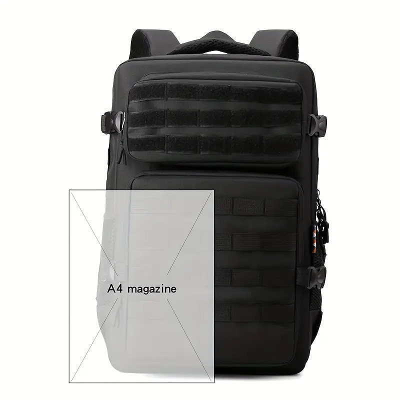 durable   backpack for outdoor sports hiking travel large capacity adjustable straps multiple compartments padded shoulder straps zip closure embossed colorblock design contrast stitching bag secure zipper closure backpack for travel Product details 3