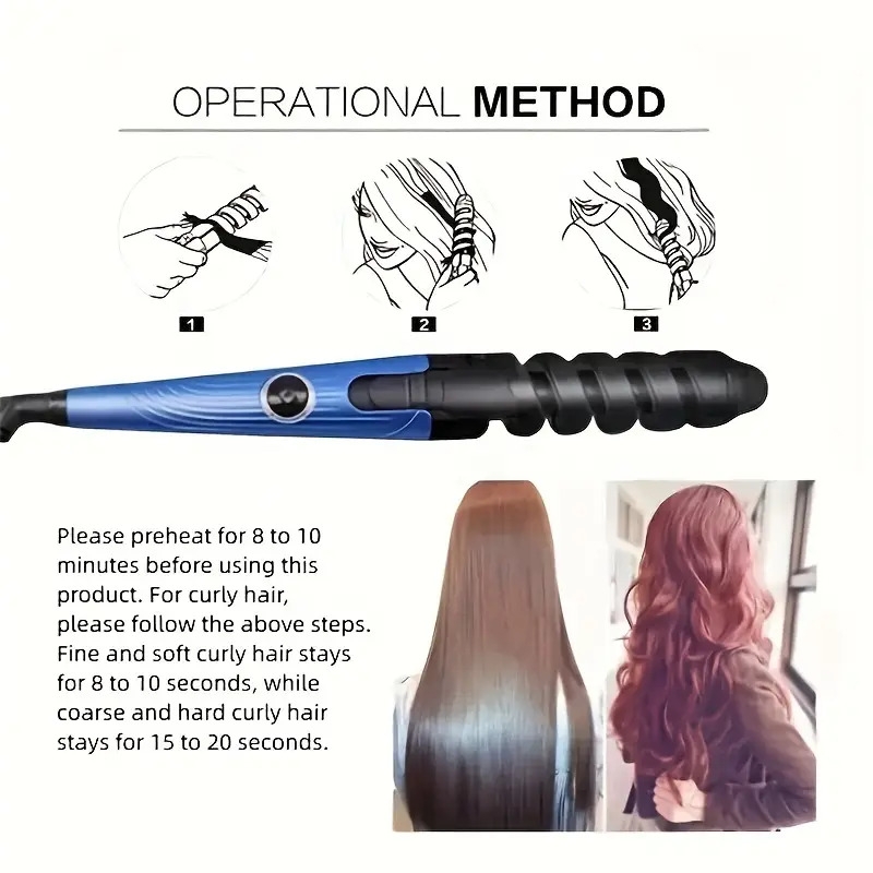 curling iron set 3 in 1 hair styler curling wands and hair straightener set instant heating medium and long hair all hair types details 7