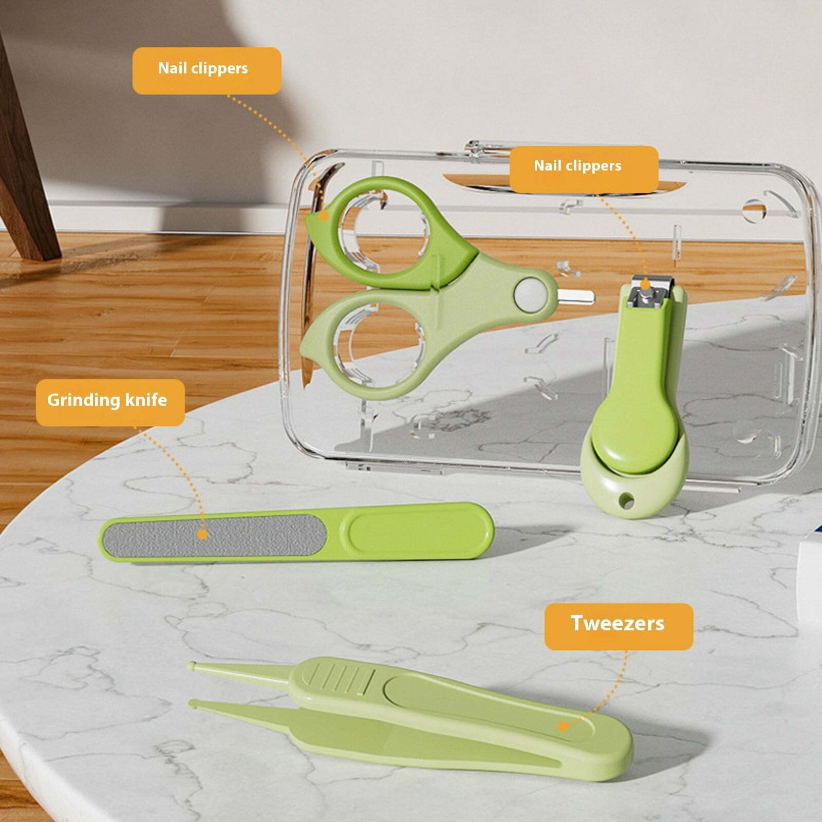 Baby Nail Clipper Kit Stainless Steel Grooming Set for Toddler Nail Care Tools Manicure Pedicure