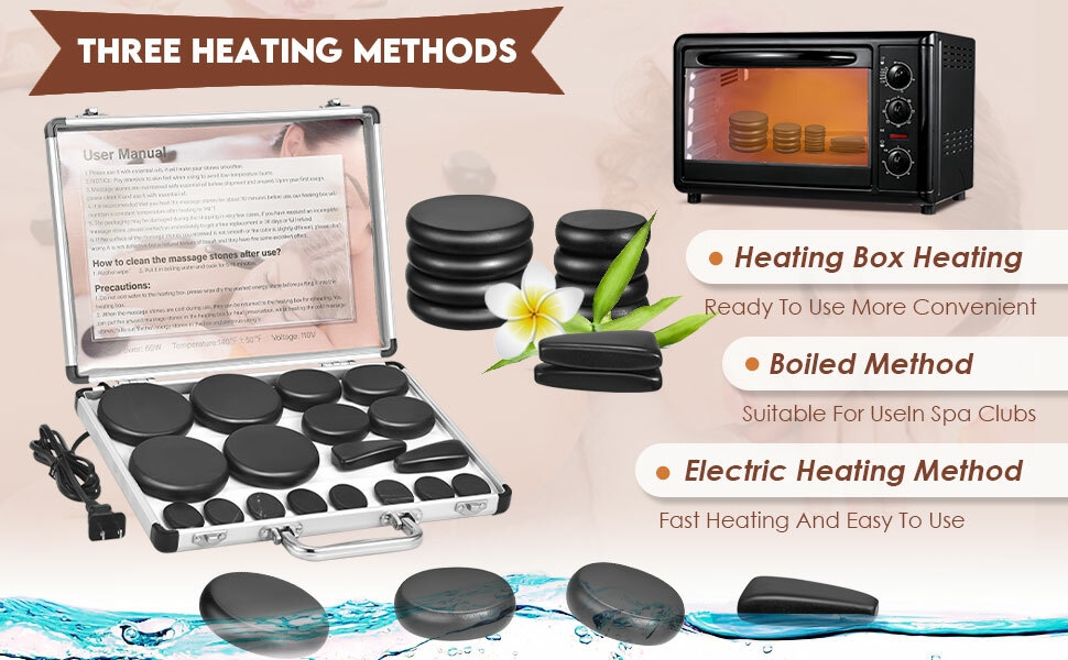 Ensemble de massage Hot Stones