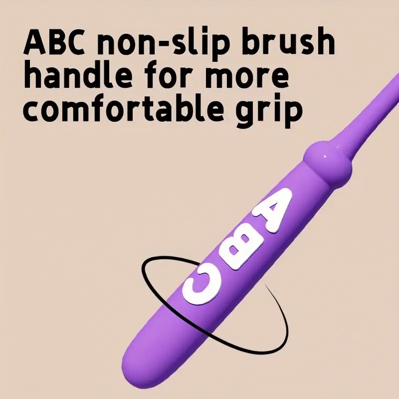 soft bristle toothbrush suitable for kids aged 3 12 neutral oral care for and toddlers manual toothbrush for children   in dopamine colors   purple green yellow perfect gifts for christmas and halloween details 5